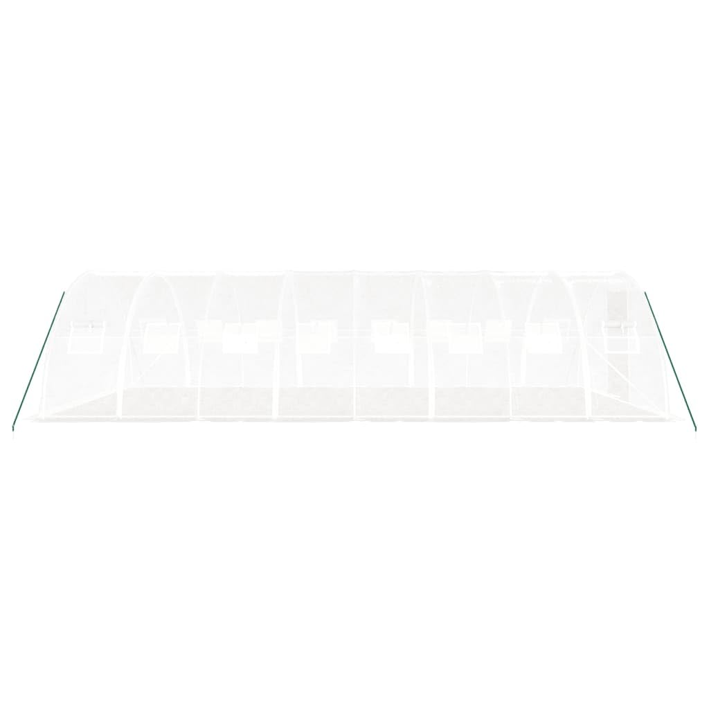 Homgoday Invernadero con Estructura de Acero Blanco 32 m² 8x4x2 m, Invernadero Caseta Jardín Terraza Plantas Semilla Cultivo Huerto Verduras Cubierta Casero