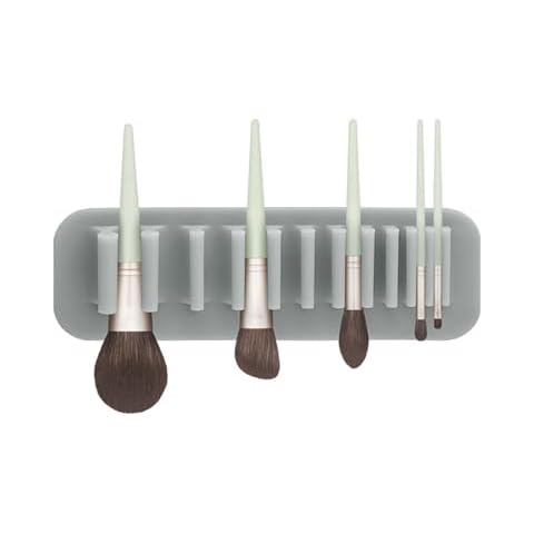 AIYAYOU Wall-Mounted Makeup Brush Organizer Silicone Cosmetic Brush Storage Rack Drying Rack Hanging Makeup Brushes Holder Wall-mounted Makeup Brush Organizer Cover