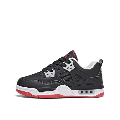 Adoff Basketballschuhe für Kinder, Freizeitschuhe, Brettschuhe, Sportschuhe für Studenten, Kinderschuhe (schwarz rot,36)