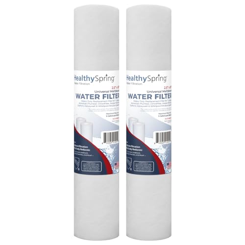 Healthy Spring High-Performance 5 Micron 10 x 2.5 Sediment Filter - Whole House Water Filter Replacement Compatible with Well Water Filters - P5, AP110, WHKF-GD05, Made in USA, 2-Pack