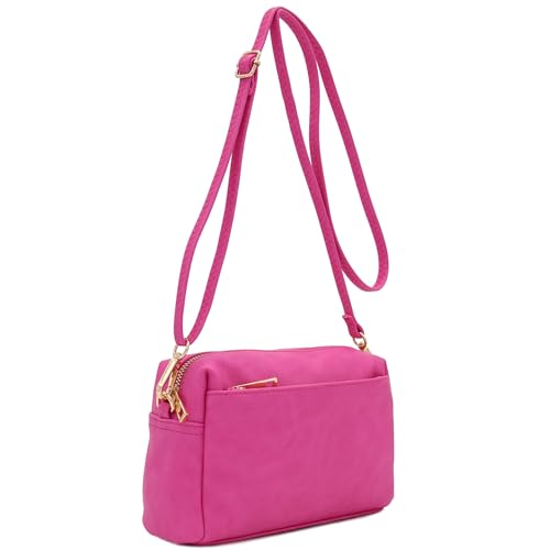 Image of FashionPuzzle Triple Zip Small Crossbody Bag