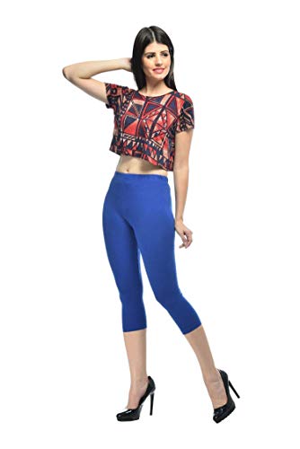 Image of Frenchtrendz Women's Cotton Spandex Stretchable Mid Rise Slim Fit Legging Capris (XS-4XL)