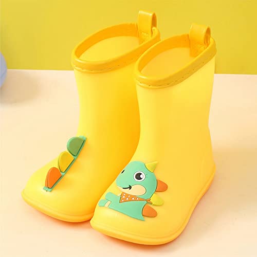 Kids Toddler Rain Boots for Girls Boys Dinosaur Cartoon Waterproof Rain Shoes Patterns Boot with Easy On Handles3