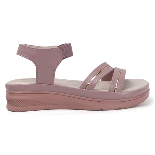 Image of Ladies Hub Stylish Women's Wedge Sandals Platform Heels with Extra Soft Cushioned Footbed, Ankle Strap & Open Toe Style