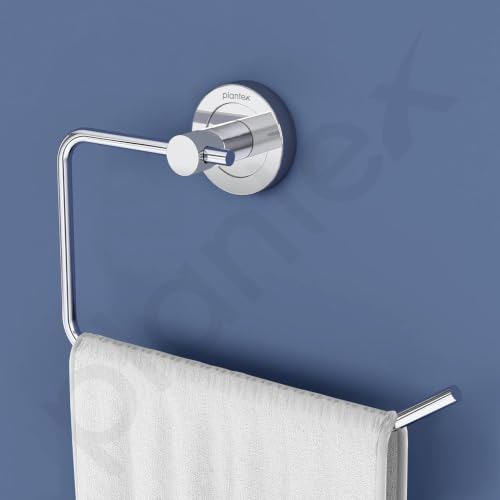 Image of Plantex Stainless Steel Towel Ring for Bathroom /Towel Hanger for Wash Basin /Bathroom Accessories (Chrome) - Pack of 3