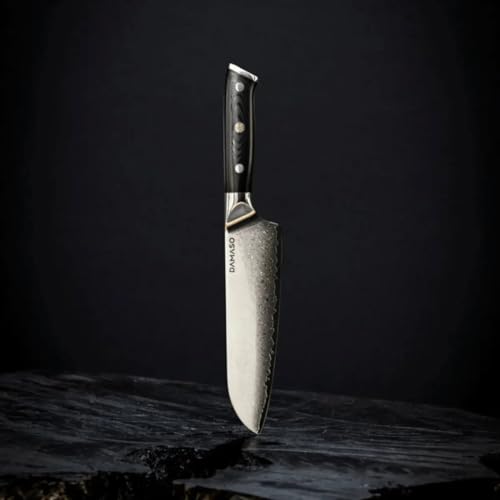 Damaso Santoku Messer (17,8cm), Black Pearl Kochmesser aus 67 Lagen Damastmesser, Japanisches...