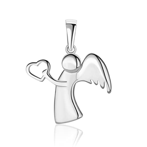 Pendentif ange en or blanc 9K PRINS JEWELS et oxydes scintillants