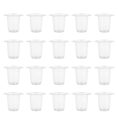 LIFKOME 20 Pcs 50ml Plastic Beakers Graduated Measuring Cups Laboratory Mixing Containers for Scientific and Industrial Use