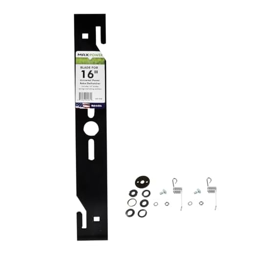 Maxpower 330100 16" Universal Power Rake/Dethatcher Lawn Mower Blade, Black