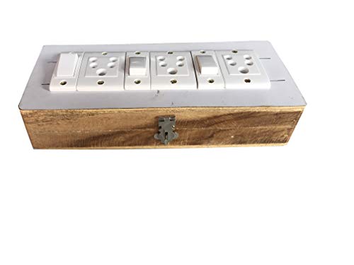 Image of Electric Extension Wooden Board (1 Meter 3Core Wire) (3Socket 3 Switch-4x10x2)