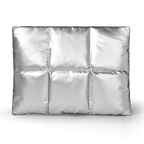 Image of ProElite Puffy Tablet Sleeve Case Upto 13.3 inch for Galaxy Tab S10 Fe+ /S9 FE+ /S7+ /S8 Plus /S9 Plus /S7 FE 12.4 inch, iPad Pro 12.9 inch, MacBook Air /Pro Retina, Microsoft Surface Pro 4 /5 /6 /7 /8 /9, Silver