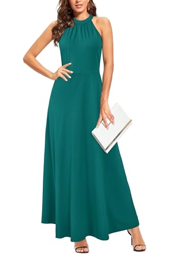 Image of STYLEWORD Women's Summer Floral Halter Maxi Dress Vacation Semi Formal 2026