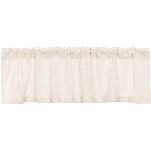 VHC Brands Burlap Antique White Farmhouse Primitive Curtains Valance 16×60