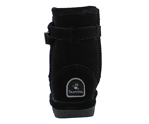 BEARPAW Girl's Val Toddler Black Low Top Suede Boot - 11M4