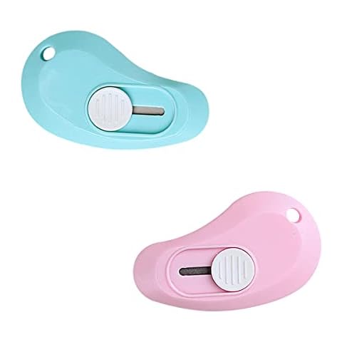 Jagowa 2 Pcs Mini Utility Knife Cute Portable Express Box Opener Letter Opener Cutter Paper Knife Learning Stationery (Random Color) Cover