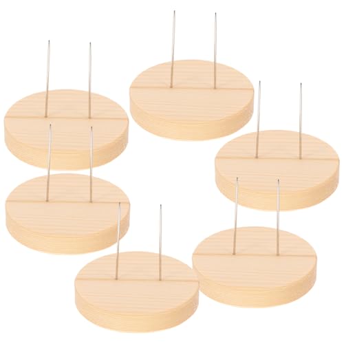 SEWACC 6pcs Doll Stand Felting Doll Display Holder with Wooden Base Crochet Stand Needle Display Rack for Accessories Support Bracket