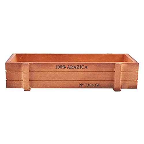 HERCHR Arriate de Madera Rectangular 22.7 * 10 * 4.8cm, Jardinera de Cultivo, Macetas Decorativas Rústicas para Exterior e Interior, Casa y Jardín