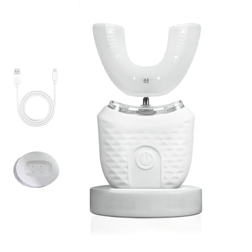 Shinly Vollautomatische U-Förmige Zahnbürste 360 Electric Toothbrush Wasserdicht Gemäß Ipx7 Mit 3-In-1-Reinigungsfunktion Weiche Borsten