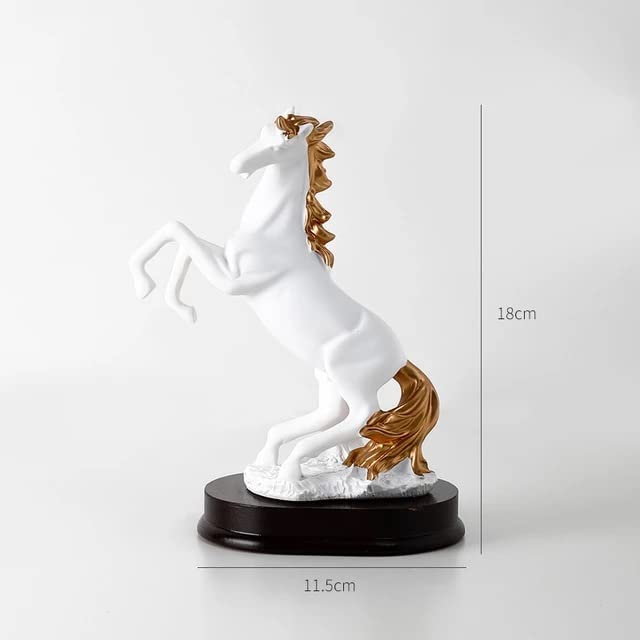 Image of AUGEN Polyresin White Horse Idol Statue Showpiece for Home Decor Decoration and Gifting (1 Piece, 1395A)