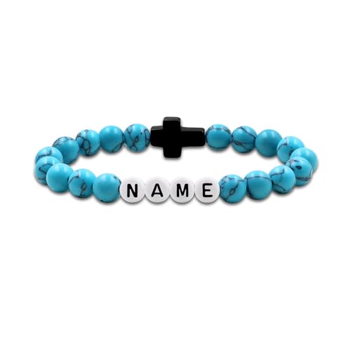 Bijoux religieux personnalisables : bracelet prénom et croix pour offrir