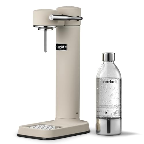 Aarke Carbonator 3, Wassersprudler aus Edelstahl mit Aarke Flasche, Sand Sonderedition