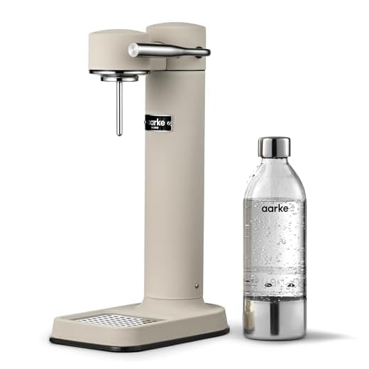 Aarke Carbonator 3, Wassersprudler aus Edelstahl mit Aarke Flasche, Sand Sonderedition