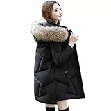 [YJSO] ダウンジャケット レディース 防寒コート アウター ダウンコート くろい 冬着 防寒 あたたかい アウトウェア ジップアップ 3XL 暖か 雪遊び 女性用 冬物 ダウンコート レディース ロングコート ダウンジャケット 着痩せ ファー付き