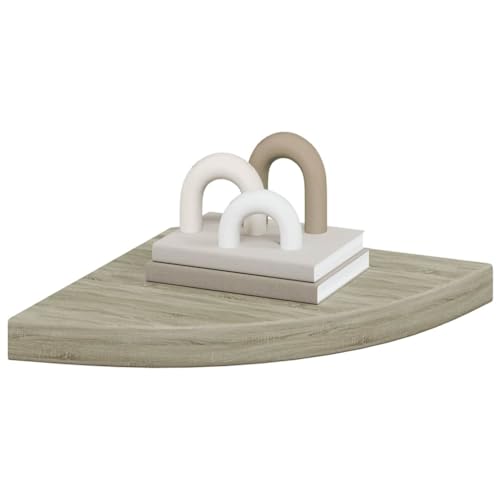 Étagère d'angle flottante en panneau nid d'abeille aspect chêne - 6