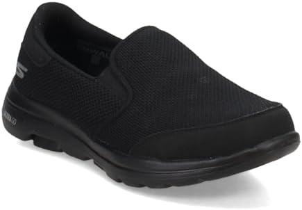 Skechers Men's GOwalk 5 - Elastic Stretch Athletic Slip-On Casual Loafer Walking Shoe Sneaker, Black 2, 9 | Image 3