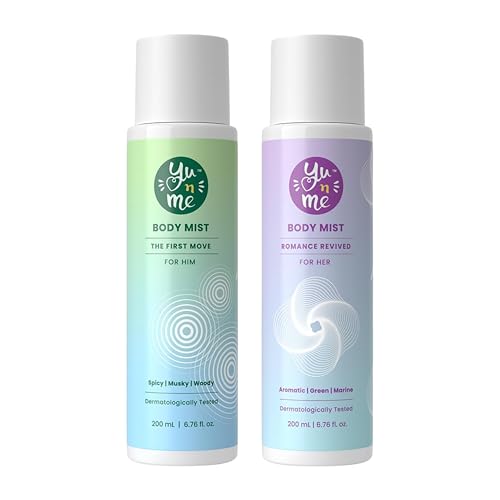 Image of Yu n Me Couple Body Mist Combo | First Move for Men & Romance Revived Body Mist for Women | Long-Lasting Body Spray | Refreshing Odor Control | Dermatologically Tested & Gas-Free | PO1