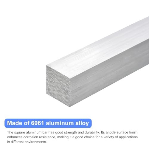 Image of uxcell Square Aluminum Flat Bar, 3 /8 inch Thick 0.4 inch Width 10 inch Length Square Aluminum Bar 6061 Aluminum Flat Plate, 10 x 10 x 254mm T6511 Solid New Mill Stock for Industrial Building