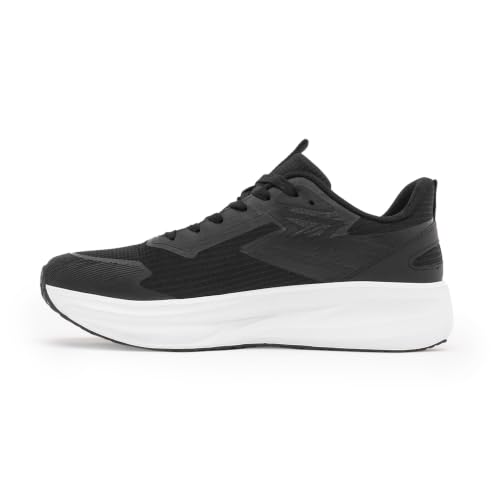 Image of Red Tape Men's Sneakers Black Mesh Round Lace-Up Responsive Sole, 6 UK