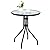 DIMAR GARDEN 24" Outdoor Side Table Patio Metal Round Bistro Coffee Table with Glass Top,Black