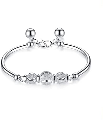 Bracelet jonc réglable en argent sterling S990 manchette ouverte femme