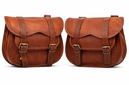 american blue Lot de 2 sacoches de Selle de vélo en Cuir Sacoche à Outils de Cyclisme pour Voyage avec Sangles réglables, Sac de vélo en Cuir