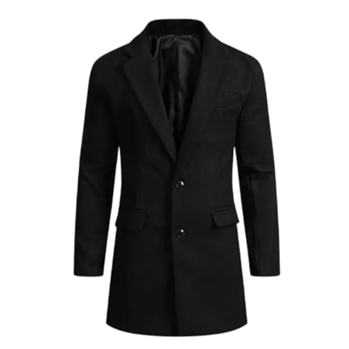 Men's Outerwears Casual Suit Lapel Coat Solid Jackets Mid-length Single-Breasted Suits3