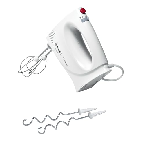 Bosch - Batidora de Repostería CleverMixx, 350 W, 4 velocidades, Función Turbo, Blanco, MFQ3030