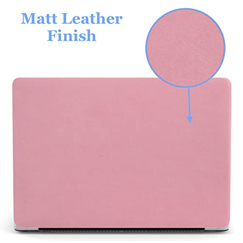Image of Case Compatible with MacBook Pro 14 inch Case 2026 2025 2024-2021 M5 M4 M3 M2 M1 A3434 A3112 A3185 A3401 A2918 A2992 A2779 A2442 Plastic Hard Shell Cover Case, PU Leather Pink