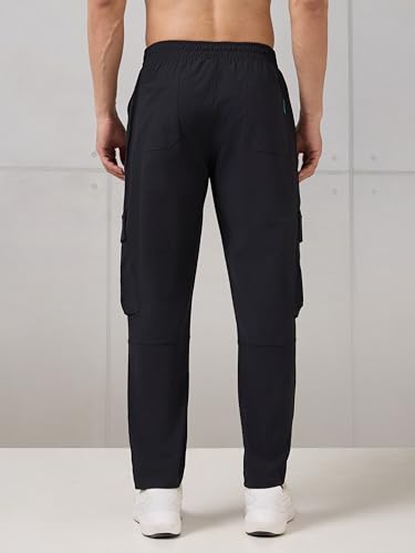 Image of TECHNOSPORT Men's Regular Fit Active Out Cargo Track Pants with UPF50+, Quick Dry for Gym, Sports & Regular Use