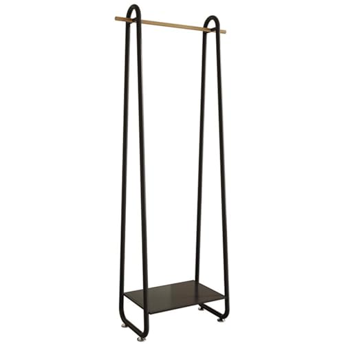 Percheros burro Estante De Ropa Resistente Para Colgar Ropa, Perchero De Metal Independiente Con Estantes, Barra Colgante Para Espacios Pequeños, Organizador De Ropa Para El Dormitorio(Color:negro)