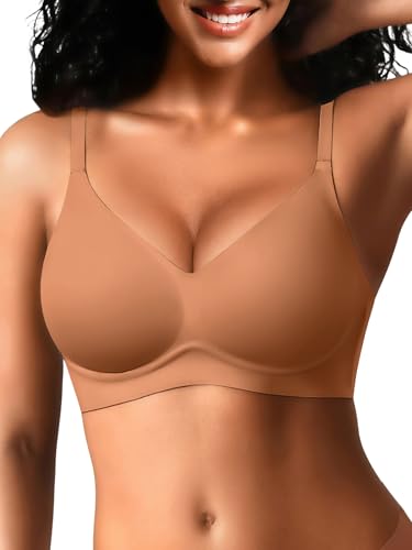 Image of Seamless Wireless Jelly Bras for Women - Lightly Padded Bra with Support, No Underwire Comfortable T-Shirt Bralette