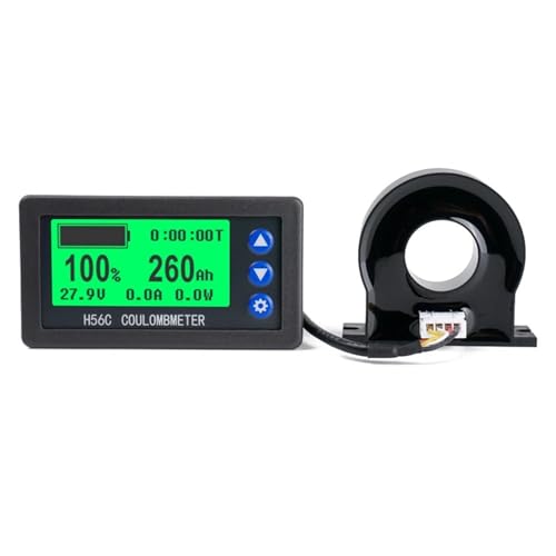 Battery Monitor Hall Coulomb Tester DC 9~100v 100A ~400A Digital Voltmeter Ammeter Capacity Power Electricity AH Voltage Meter(100V 300A)