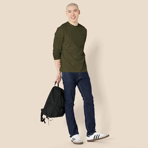 Image of Amazon Essentials Men's Regular-Fit Crewneck Long-Sleeve T-Shirt, Casual Cotton Jersey