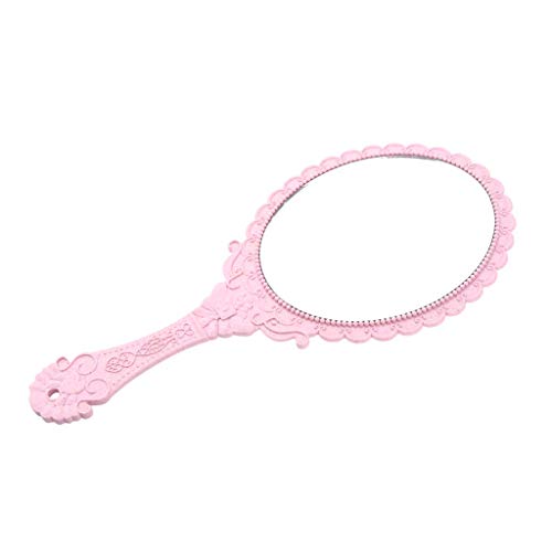 Inzopo Miroir de voyage vintage compact et décoratif, rose clair, 250 x 115 mm