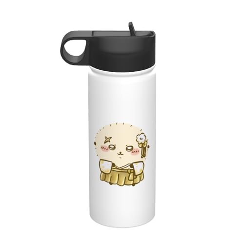 ステンレスカップ ちいかわ ラッコ コーヒーカップ 車用 タンブラー かわいい 大容量 保温 保冷 真空断熱 蓋付き 水筒 ウォーターボトル 取っ手付き 持ち運びやすい スポーツ アウトドア オフィス 家庭用 車用 男女兼用 誕生日プレゼント 500ml