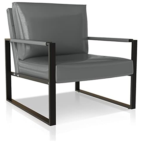 Recaceik Sillones de cuero con diseño moderno de mediados de siglo Cover