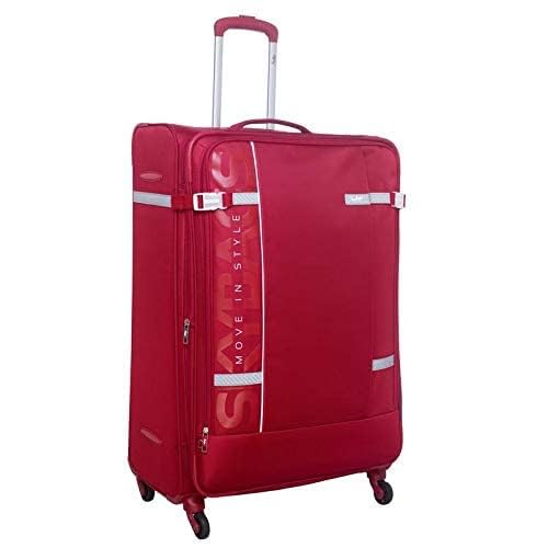Image of Skybags Softsided 8-Wheel Hardside Trolley Bag | Anti-Theft Zipper | 3-Digit Lock | 5 Year Warranty (C.RED)