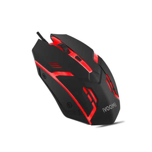 Image of iVOOMi Wired Gaming Mouse for Laptop & PC, Adjustable DPI up to 1500, Hi-Optical Tracking with 150cm Cable, High Precision Sensor, Plug and Play, Perfect for Windows, MacBook, Linux & Android