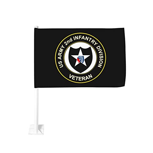 US Army Veteran 2nd Infantry Division 100% Polyester Fabric With Printing For Indoor Outdoor Decoration