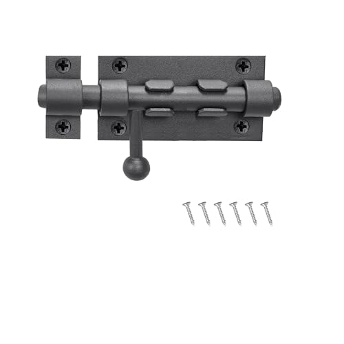 4 Inch Slide Barrel Bolt Latch Door Slide Lock, Solid 304 Stainless Steel Gray Bolt Lock, Thickened Heavy Duty Gate Latches for Wooden Fence Metal Gate Yard Shed Warehouse Cabinet Window (1 Pack)